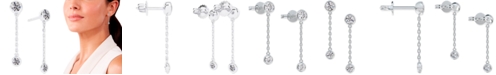 De Beers Forevermark Diamond Bezel Chain Drop Earrings (3/8 ct. t.w.) in 14k White Gold